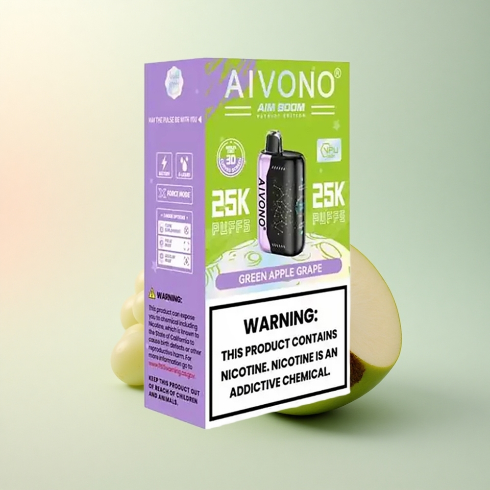 Aivono Aim Boom 25000 Groene Appel Druif 0% Nicotine 650mAh
